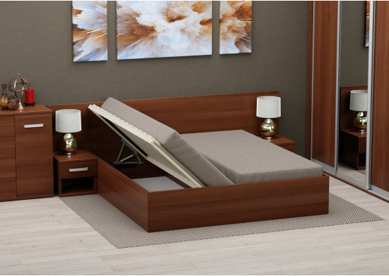 Manželská posteľ s úložným priestorom a roštami Elenka