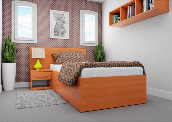 Jednolôžková posteľ s úložným priestorom a roštom Elenka